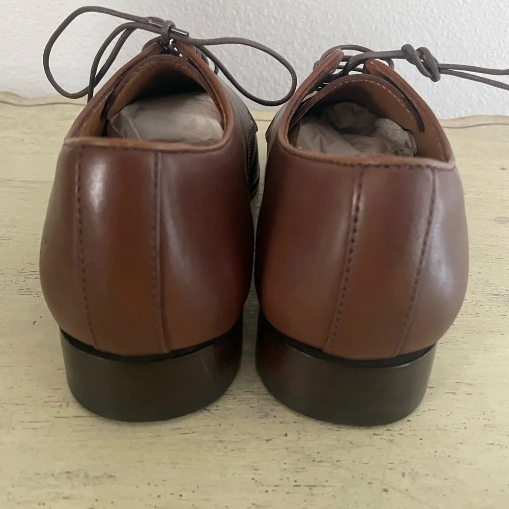J. CREW Leather cap-toe derby shoes in Brown Size 9.5 M‎ NWOB $228 BS113